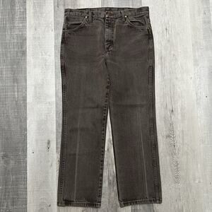 VTG Wrangler Brown Denim Mens Cowboy Jeans 936KCL Straight Leg Faded Y2K 35
